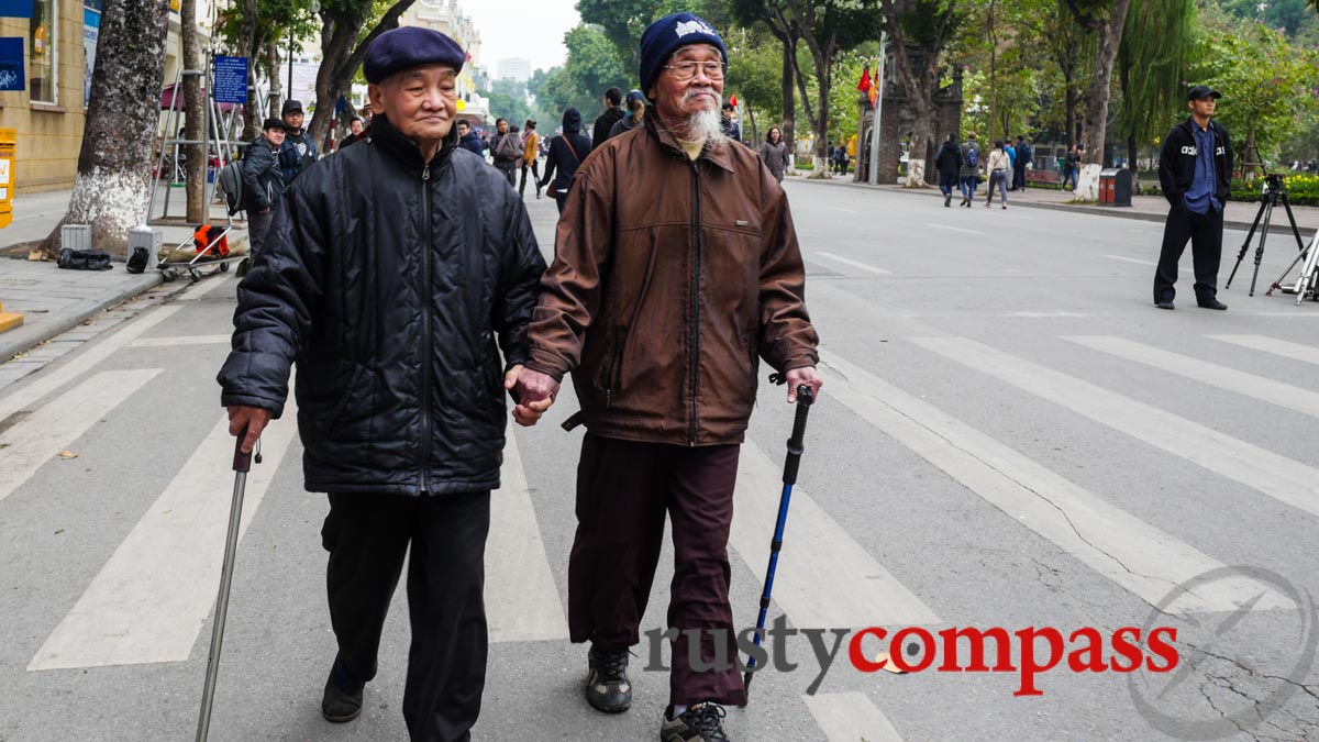 Two delightful old walkers - Hanoi