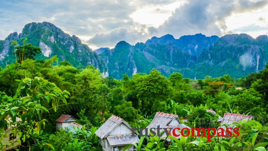 Beautiful Vang Vieng - the one-time backpacker party centre is...