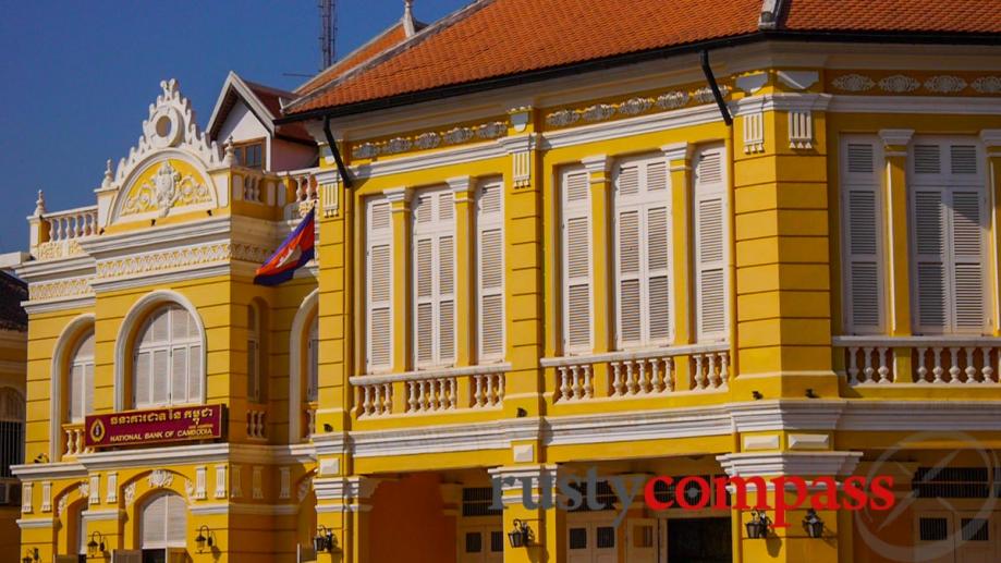 Spruced up colonial buildings in downtown Battambang.