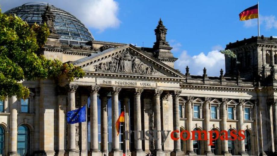 The Reichstag building was fully restored in the 1990s with...