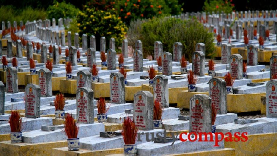 The massive Truong Son Cemetery is a stark monument to...