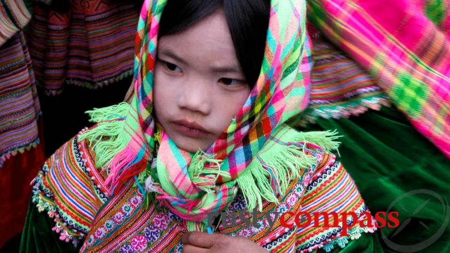 Flower Hmong girl, Bac Ha, near Sapa.