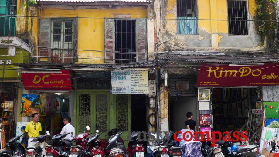 Typical colonial era tube houses in Hanoi's Old Quarter.