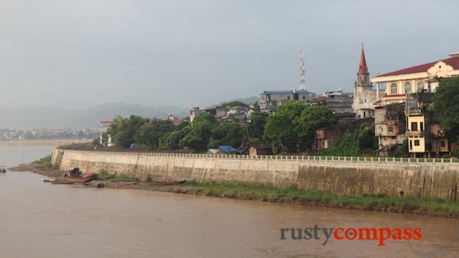 Lao Cai from the French era bridge across the Red...