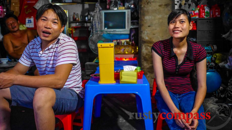 A couple from Hue in central Vietnam and their noodle...