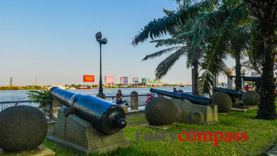 Cannons on the waterfront. Saigon