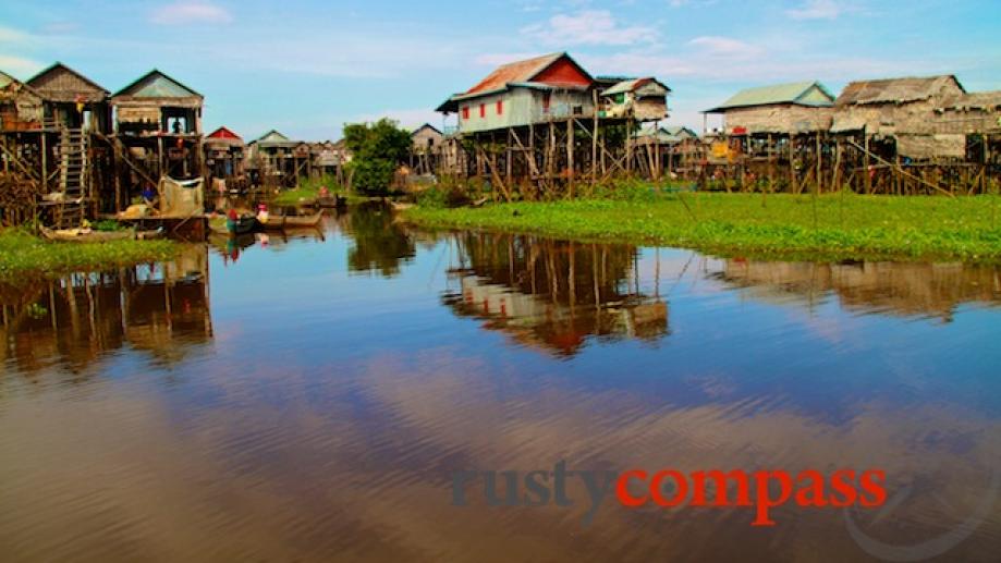 Kompong Phluk floating village on Ton Le Sap lake.