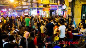 Hanoi's Beer Corner on Saturday night