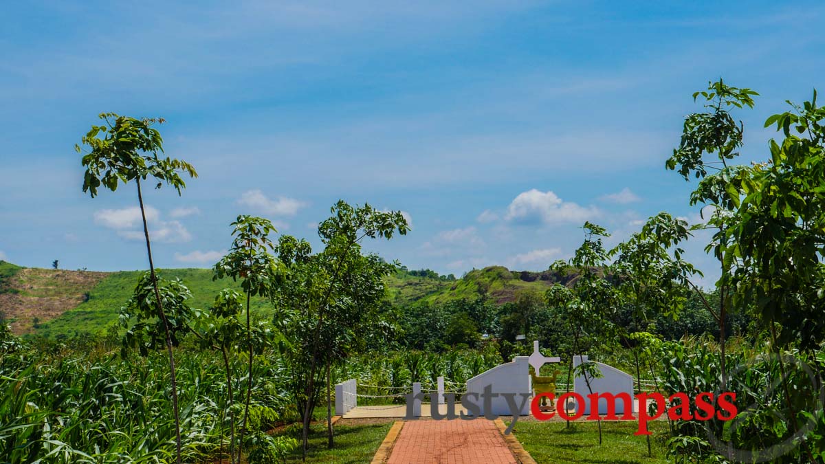 The rubber trees have gone. The Long Tan cross is now in a corn field.