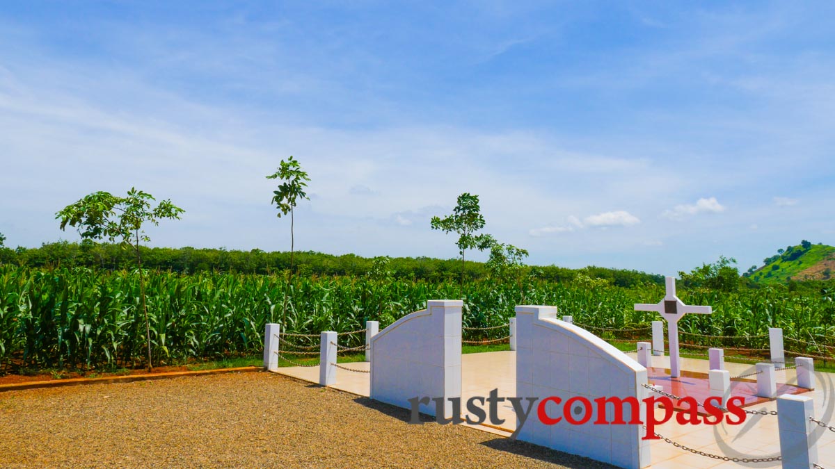 The rubber trees have gone. The Long Tan cross is now in a corn field.