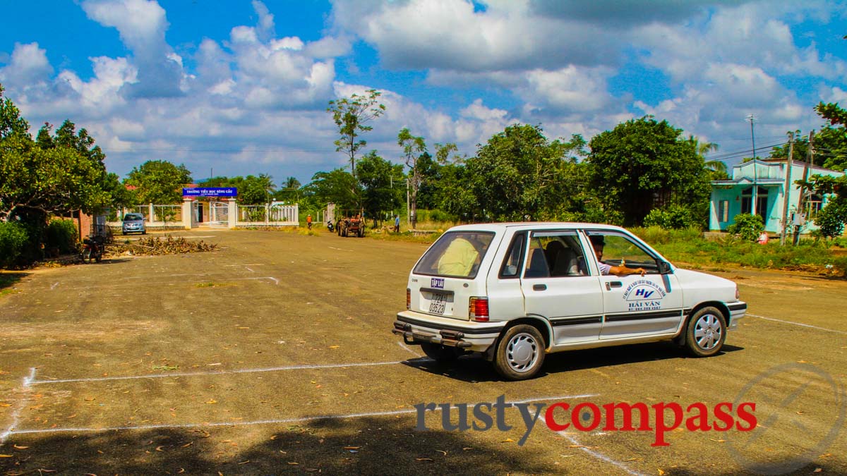 Driving lessons on the old Australian airstrip at Nui Dat