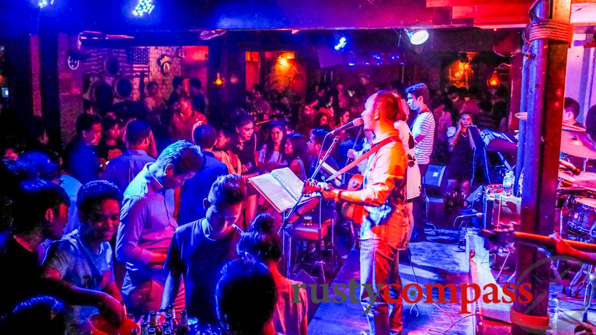 This packed local bar in Vientiane Laos is smoke free. Why not Vietnam?