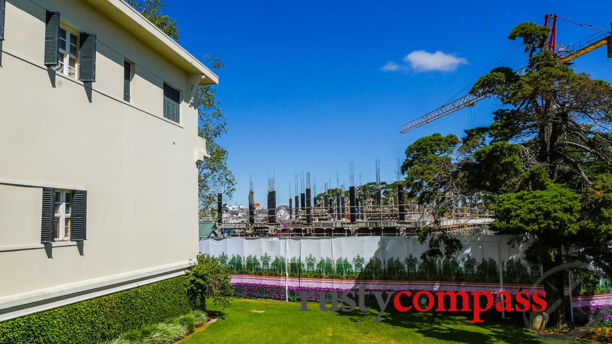 What's next? New construction adjoining the western wing of Dalat Palace Hotel - at the expense of the stunning and historic grounds. What's next? New construction adjoining the western wing of Dalat Palace Hotel - at the expense of the stunning and historic grounds.