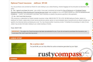 Jetstar booking interface