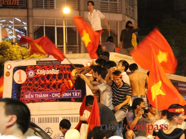 Football revelry Saigon Vietnam, Saigon, football,