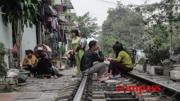 A walk along the railway tracks in Hanoi