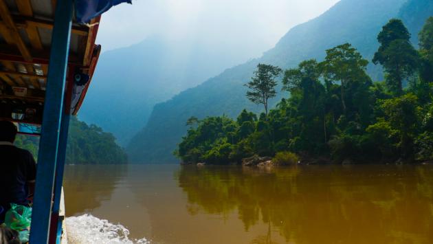 The Nam Ou river journey between Muang Khua and Nong Khiaw to Luang Prabang, Laos