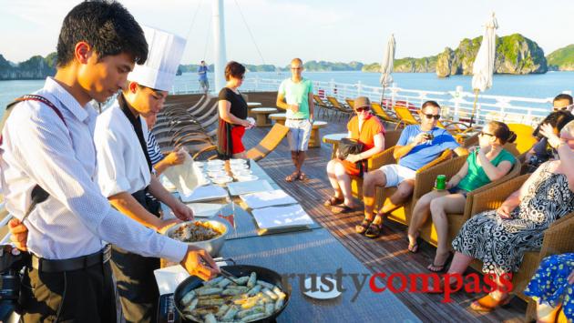 Late afternoon cooking class, Au Co, Halong Bay