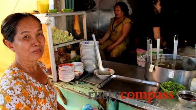 Ben Tre food stall. Bun Rieu and Hu Tieu are Delta specialties.