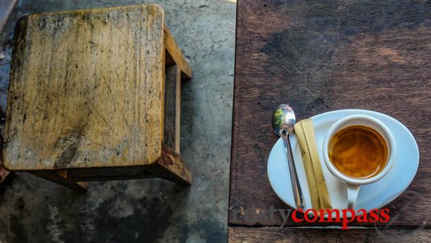 View Cafe - Hue - little wooden stools win the day