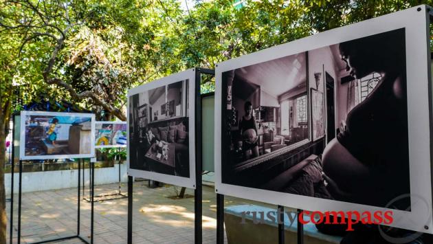 A photographic exhibition in the grounds of the French Institute, Phnom Penh