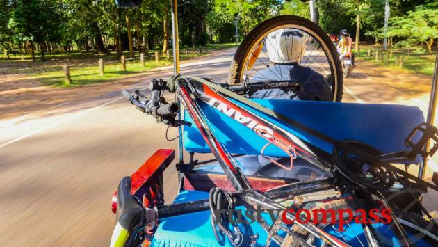 Tight fit - the bike on a tuk-tuk