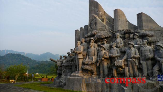 Recent monument to General Giap's troops at Muong Phang.