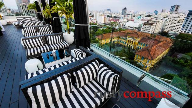 Looking over Saigon's colonial era courthouse, Glow Saigon