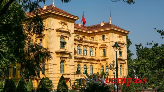 And the place Uncle eschewed. He refused to live in the French Governor's mansion and built his house on stilts nearby. This building is now the Presidential Palace.