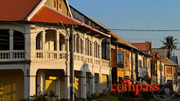 Shophouses on the Kampot riverfront