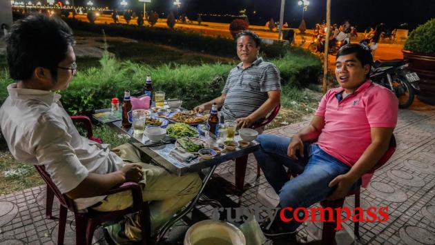 Seafood on the beach with a beer, Quy Nhon