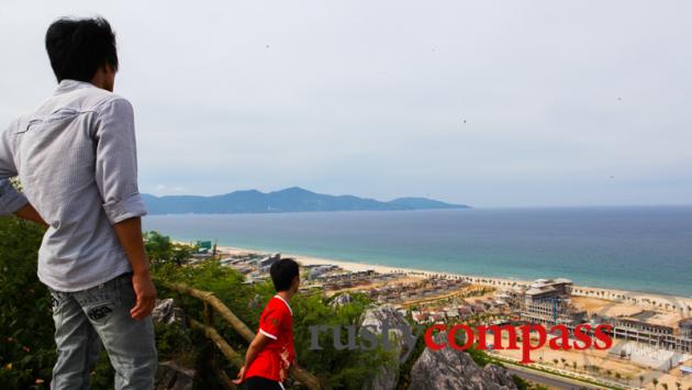 The Danang coast from Marble Mountains.