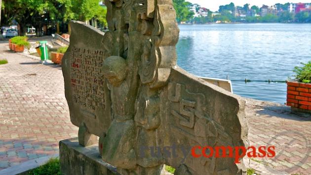 Monument marking the capture of John McCain in this lake