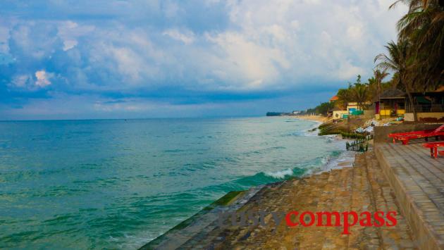 Half of Mui Ne's beach has eroded away leaving many resorts with a concrete beach front.