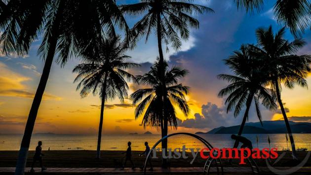 Morning exercise on the beach, Nha Trang