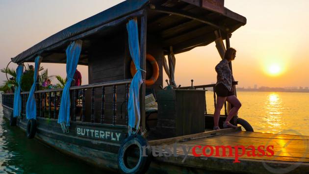 Sunset cruising the Mekong, Phnom Penh