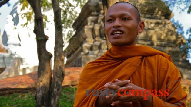 Monk at Wat Phnom, Phnom Penh