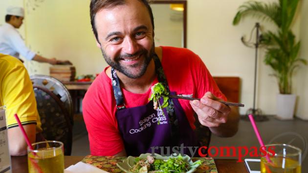 Award winning Australian actor Gyton Grantley was a surprise, anonymous participant at Saigon Cooking Class.