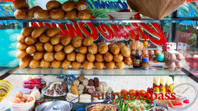 Banh Mi Vietnamese bread roll stand.