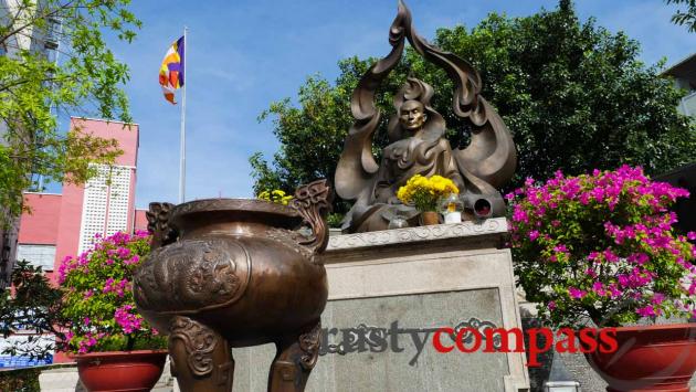 Memorial to monk Thich Quang Duc. This is where he self immolated in 1963.