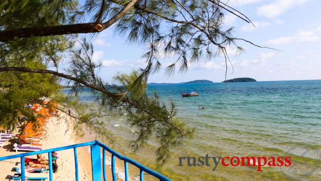 Otres Beach at Sihanoukville is a cleaner more chilled option.