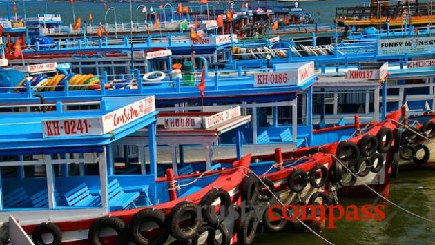 Boats line up for a day out.