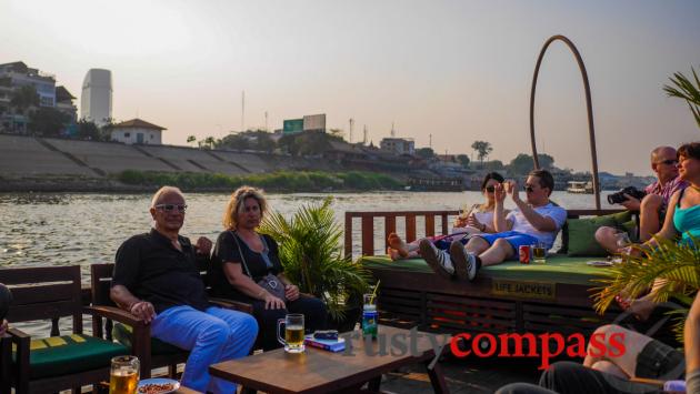 Sunset cruising on the Mekong, Phnom Penh