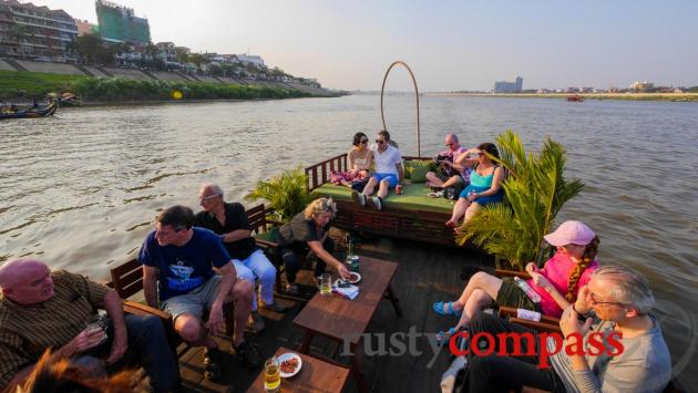 Sunset cruising on the Mekong, Phnom Penh