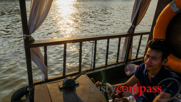 Sunset cruising on the Mekong, Phnom Penh