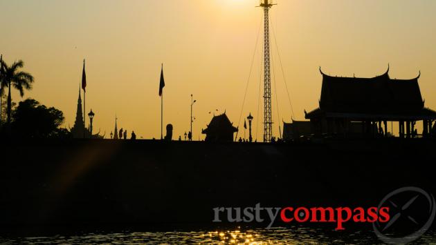 Sunset cruising on the Mekong, Phnom Penh