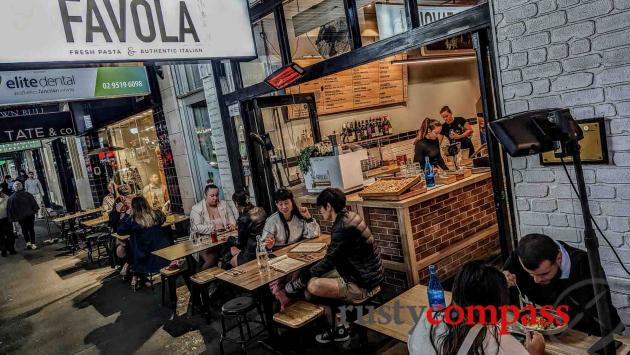 Streetside pasta on King St Newtown