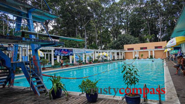 Historic swimming pool in the old Cercle Sportif, Tao Dan Park, Saigon