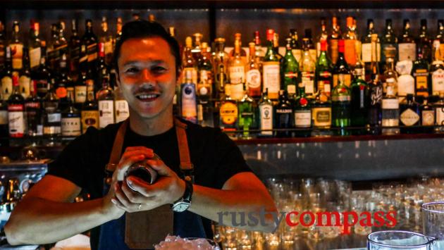 Tan doing his thing. The Alley Cocktail Bar, Saigon