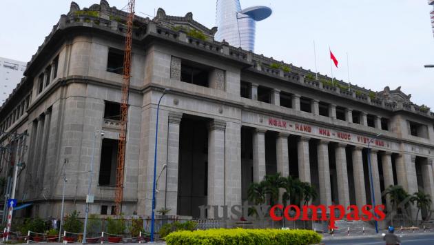 Architecture tour - Grand colonial era bank building is now the State Bank of Vietnam.